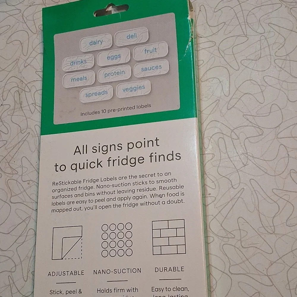 Restickable Fridge Labels